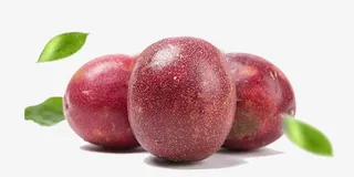 三颗新鲜的百香果免抠