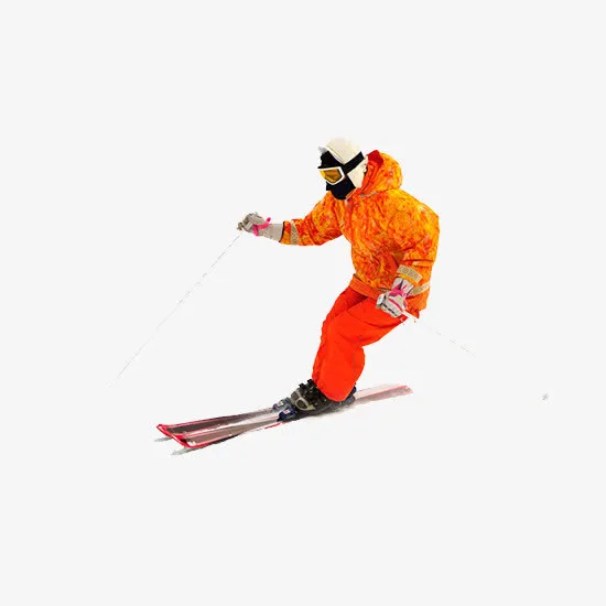 橙色滑雪的人免抠