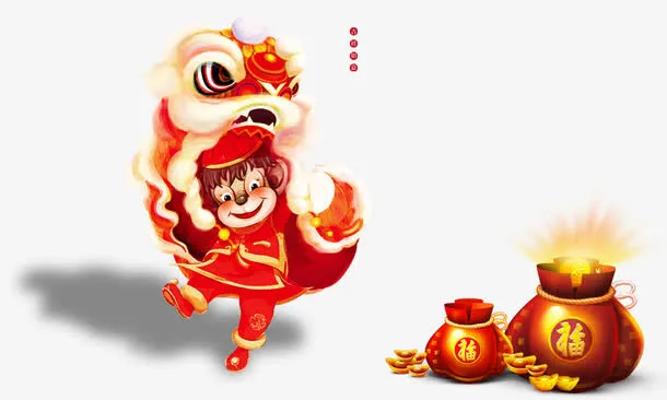 卡通舞狮免抠