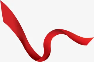 红色飘带元旦海报免抠