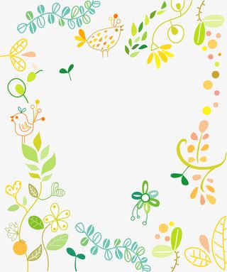 春天的素材手绘风格可爱插画免抠