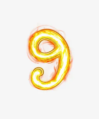荧光棒字母数字9免抠