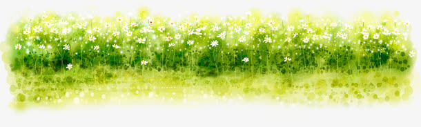 绿色草地美景花朵免抠