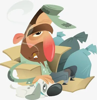 卡通落魄流浪汉免抠