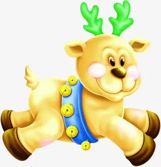 金色麋鹿卡通他图片免抠