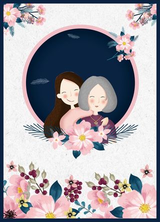 卡通感恩母亲节矢量海报背景素材高清