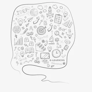 线性卡通矢量教育元素免抠