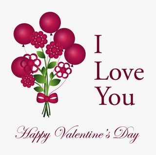 七夕情人节创意爱心气球花束免抠