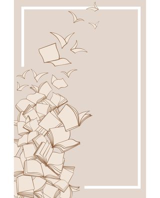 手绘书籍简约边框平面广告高清