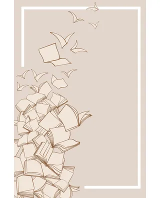 手绘书籍简约边框平面广告高清