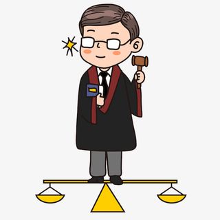 手绘站在天平上的男人免抠图免抠