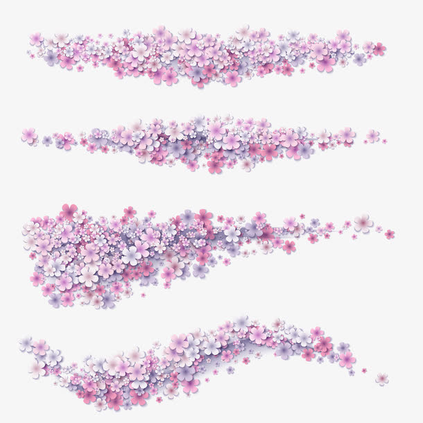 春天紫色花朵免抠