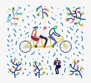 卡通自行车免抠