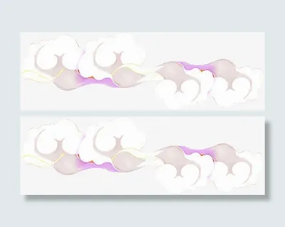 创意合成扁平风格白云免抠