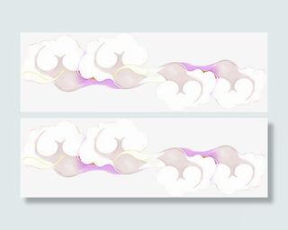 创意合成扁平风格白云免抠