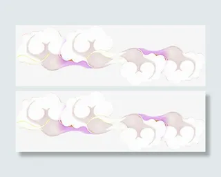 创意合成扁平风格白云免抠