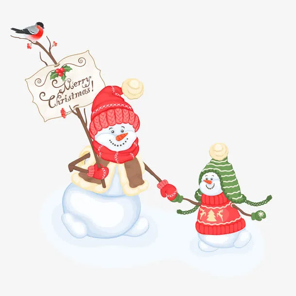 卡通圣诞雪人免抠