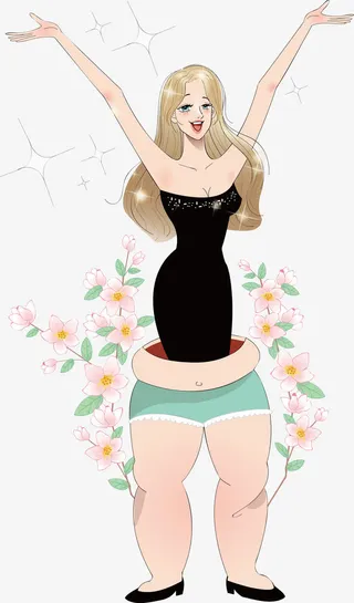 创意减肥插画免抠手绘/卡通卡通元素