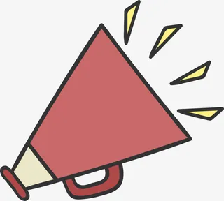 红色扁平卡通喇叭免抠