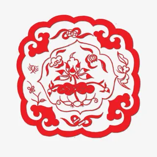 古典圆形吉祥纹样红色边框免抠 古典圆形吉祥纹样红色边框免抠