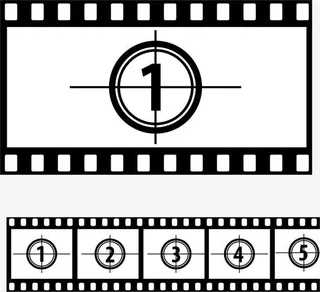 黑色手绘影片免抠