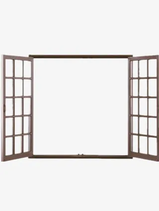 开着的木质窗子png素材免抠