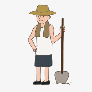 五一劳动节种地的老人农民免抠元素免抠