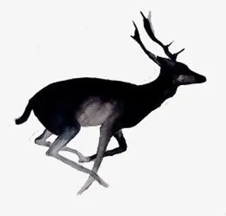 手绘水墨梅花鹿免抠