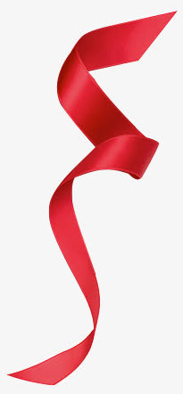 红色彩带丝绸效果免抠