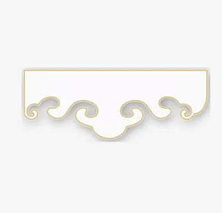 白色晕染黄边祥云免抠