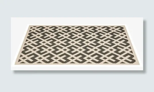 时尚现代简约条纹地毯免抠