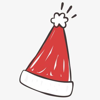 矢量手绘圣诞节装饰圣诞帽元素免抠