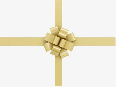 金色礼物彩结免抠