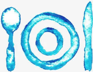 水彩刀叉盘子免抠