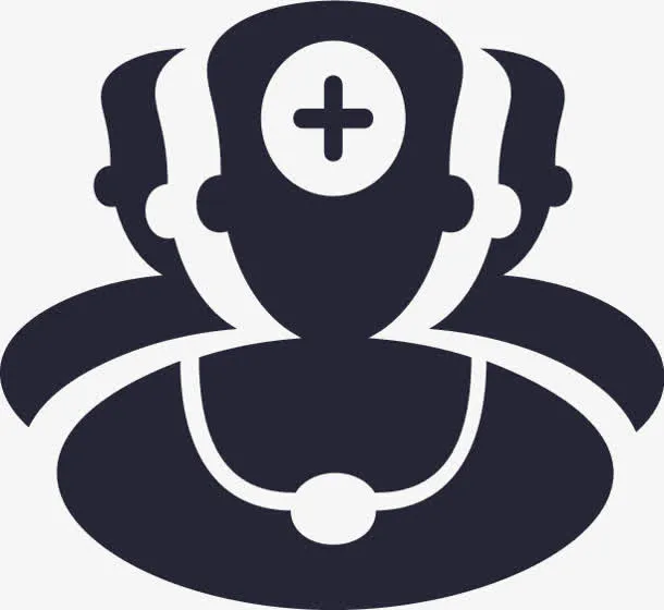 手绘蓝色医生图标插图免抠