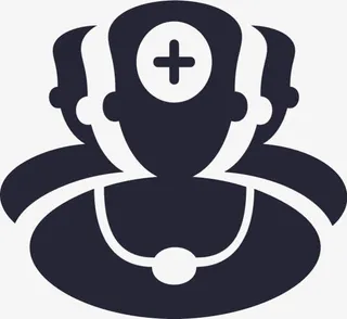 手绘蓝色医生图标插图免抠