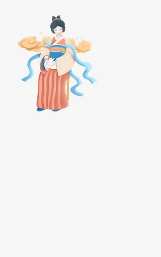 七夕人物插画免抠