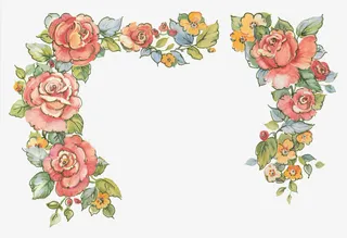 鲜花边框素材抽象鲜花素材免抠