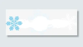 雪花冰雪边框元素免抠