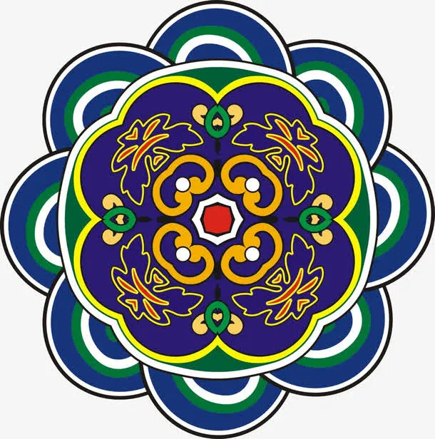 花瓣形唐卡素材免抠