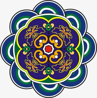 花瓣形唐卡素材免抠