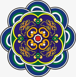 花瓣形唐卡素材免抠