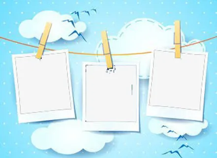 蓝天白云边框免抠