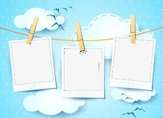 蓝天白云边框免抠