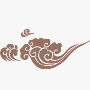 云朵中式海报装饰图案免抠