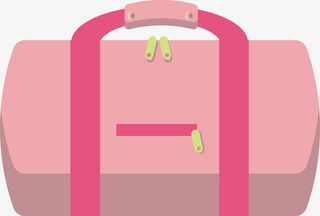 红色矢量女性手提包免抠