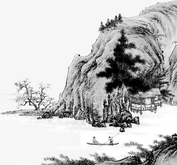 山水艺术风光设计免抠