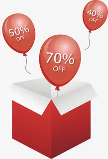 礼盒飞舞的气球免抠