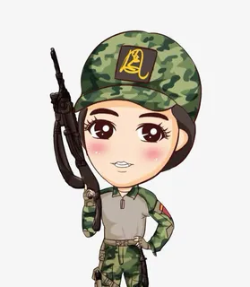 特种兵女兵机枪防弹衣素材免抠