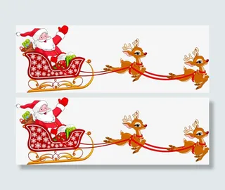 圣诞节卡通拉车麋鹿免抠